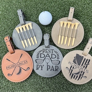 Golf Bag Tag Tee Holder Personalized Golf Gift for Men, Women, Custom Golf Accessory Golf Tee Holder Golf Gift