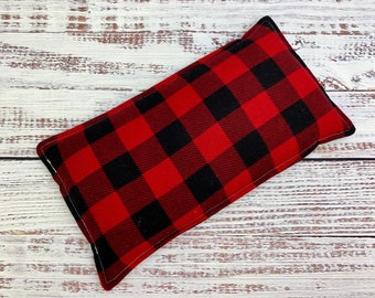 Tampon chauffant de riz lin Thermothérapie Sac chauffant de maïs Cold Pack Microwavable Rice Bag Neck - Flannel Buffalo plaid