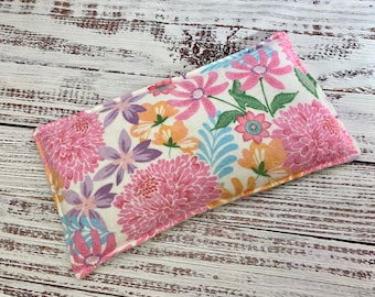 microwave heat pad, heating pad microwave, rice heating pad, heat pack reusable, flaxseed heat pad, rice heat pack - Flannel Pink Floral