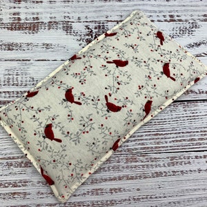 Rice Flax Heating Pad Heat Therapy Corn Heating Bag Cold Pack Microwavable Rice Bag Neck - Flannel Cardinal