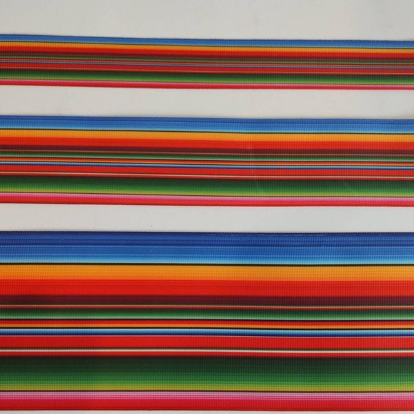 Serape Mexico Mexican de Mayo Cinco grosgrain ribbon~6 yard LOT~2 yards of each ribbon stripe grosgrain ribbon 3" 1.5" 7/8" grosgrain ribbon