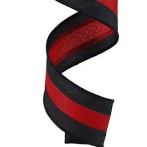 1.5" Thin Red Line Wired Ribbon - First Responders Ribbon