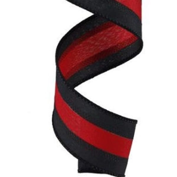 1.5" Thin Red line ribbon 1.5" First Responders wired Ribbon Fire Fighters ribbon 1.5" Black red wired ribbon Ships Free