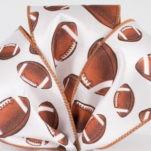 2.5&quot; WIRED Football ribbon, Bow Making Ribbon, Wreaths football ribbon Ships Free