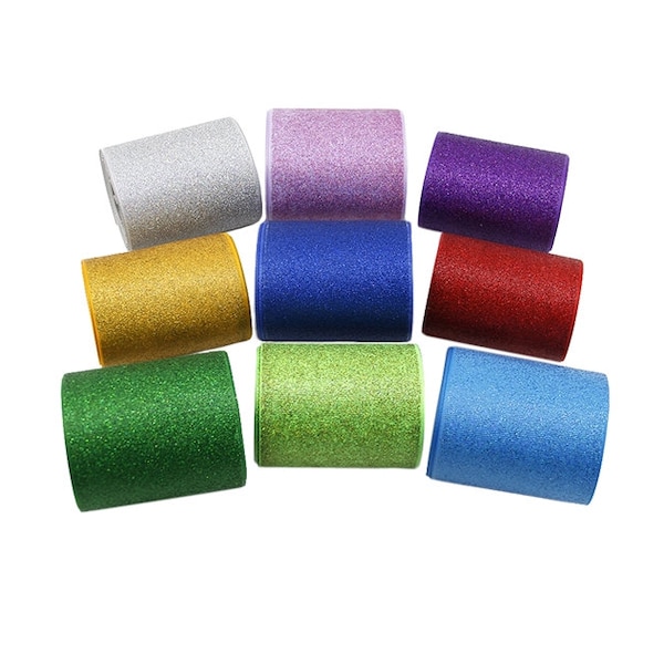 3 yards of 3 inch Glitter Grosgrain Ribbon For Cheer Tick Tock Hair Bows FREE SHIPPING