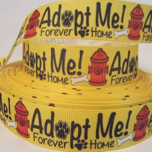 Adopt Me Grosgrain Ribbon: Dog Collars, Scrapbooking, Crafts - Etsy