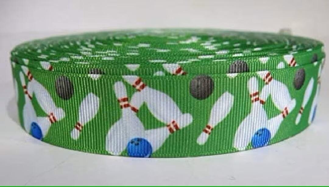 Bowling Grosgrain Ribbon, 1-inch, Sports Ribbon - Sold by the Yard - Etsy