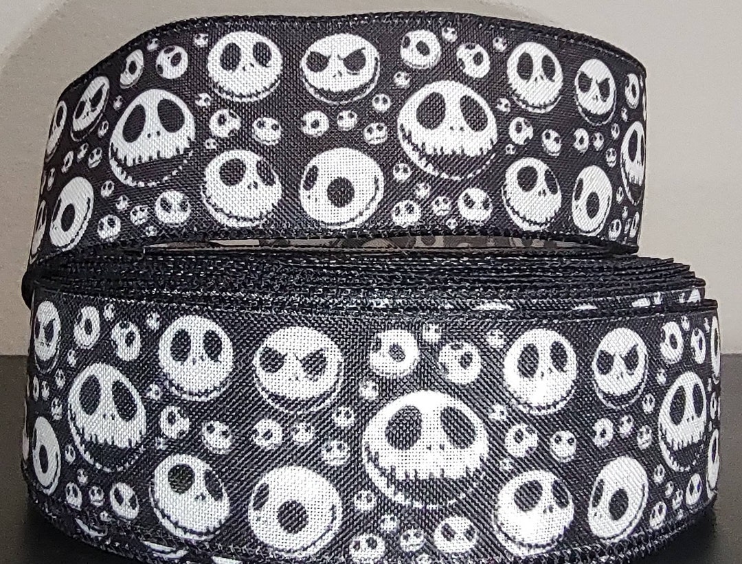 2 Wired Nightmare Before Christmas Jack Skellington Ribbon for Hair Bows Christmas Ribbon