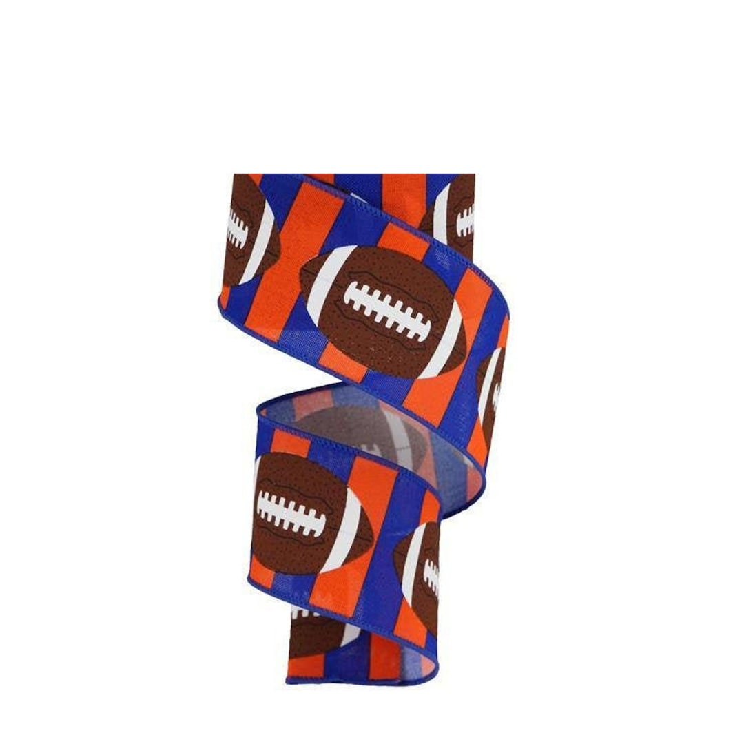 Orange and Royal Blue Football Ribbon Orange Blue Ribbon 2 Football Ribbon Gators Ribbon College