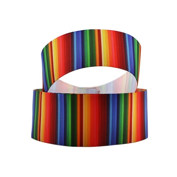 1.5 inch Serape Mexico Mexican de Mayo Cinco Colorful Printed Grosgrain Ribbon Hair Bow Bright Stripe Ribbon FREE SHIPPING