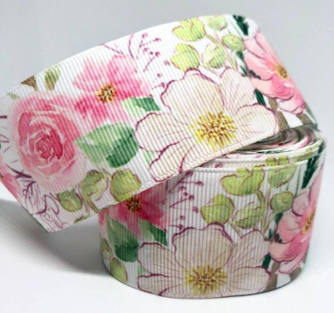 Puce Ribbon Rose Floral Grosgrain Ribbon, 7/8 Inch, Pastel Spring Colors - Etsy