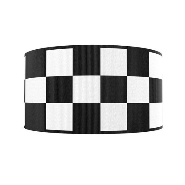 3" Black and White Checkered Flag Check Grosgrain Ribbon race care flag ribbon Ships Free!