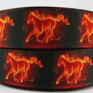 Flame Horse Grosgrain Ribbon - 1" DIY Crafts & Hair Bows