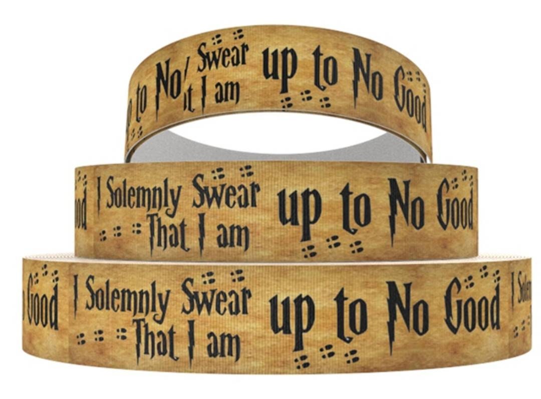 HP I Solemnly Swear I Am Up to No Good 1 Wide Repeat Ribbon Sold in Yard  Lots (3 Yards)