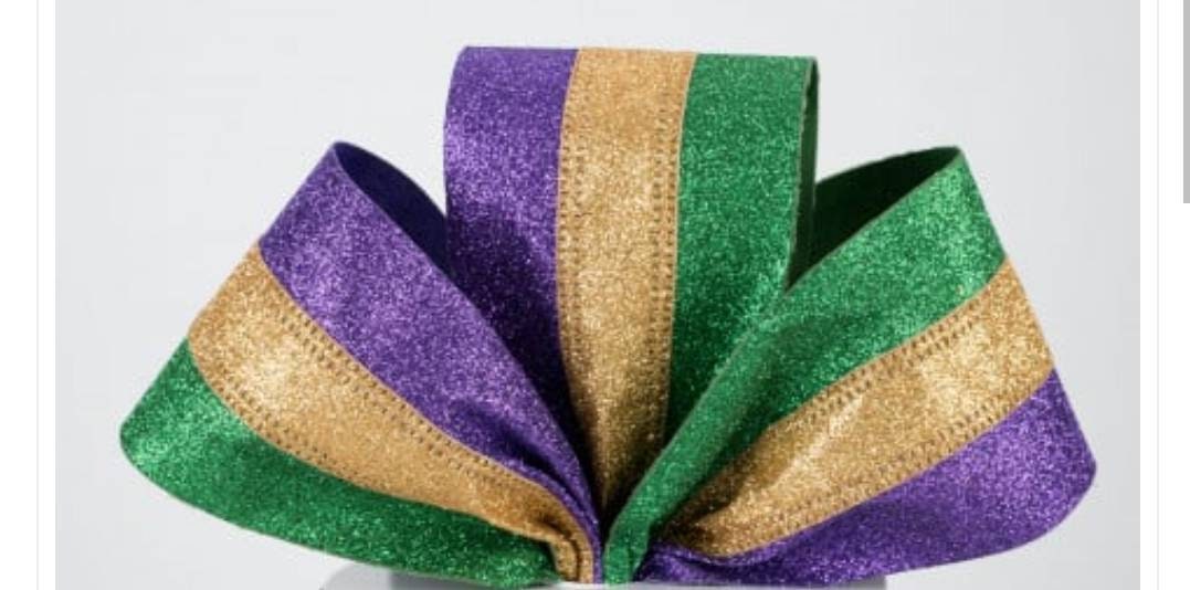 Mardi Gras fabric by the yard CD8582 Ribbon Streamers and Confetti