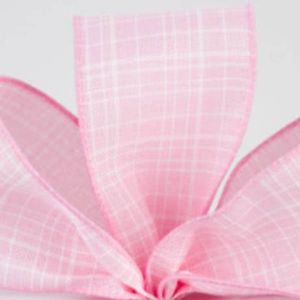 2.5" Estelle Linen Ribbon Pink ribbon 2.5" Easter wired Ribbon 2.5" wired wreath ribbon pink ribbon pastel ribbon SHIPS FREE!