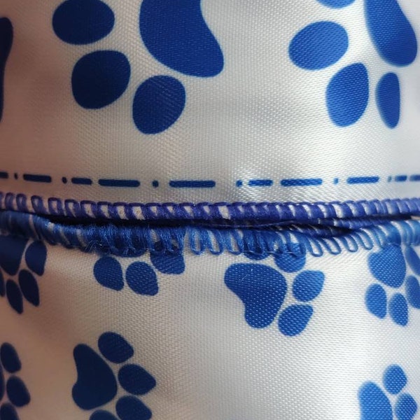 Blue white paw WIRED ribbon, 2 Yards of each ribbon,  wreath ribbon, football ribbon for bows wreaths