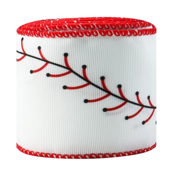 2.5" Wired Baseball Ribbon - Baseball - Stitched Ribbon ~ Ships free