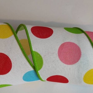 2.5" Easter Wired Ribbon, Polka Dot Pastel Ribbon