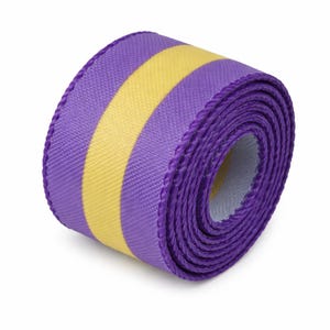1.5" Purple and Gold Wired Ribbon: Wreath & Bow Supplies