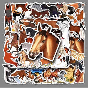 Horse Stickers decal sticker pack, equine stickers, pony stickers waterproof, vehicle, water bottle decal pack 50 pieces 1.9-3 inch stickers
