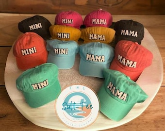 MAMA and Mini Hats/mini hats/matching hats/baseball hat/toddler hat/little girl hats/tween hats/twinning hats/baseball cap/MAMA Hat