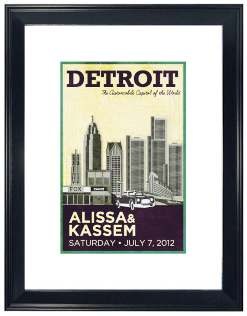 Personalized Wedding Poster Detroit image 1