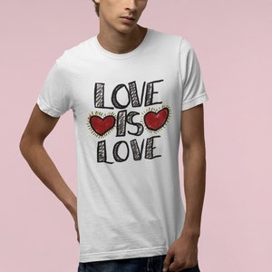 LOVE IS LOVE, Graffiti Style Art Unisex Softstyle T-Shirt