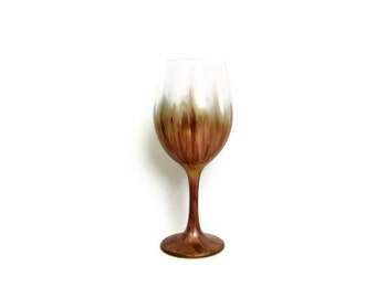 Wine glass hand painted glass gold brushed painted glass personalized glass wedding glasses custom wine glass rose gold wedding glass