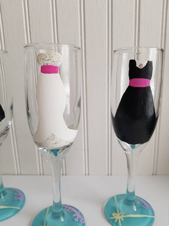 How to Paint Wine Glasses  Painting Glasses for Brunch Mimosas 