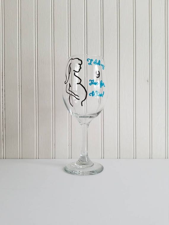 Wine Glass Painted Funny Wine Glass New Mom Gift Ive Waited 9 Etsy