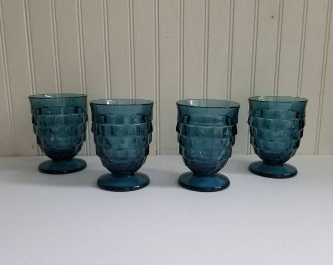 Vintage Blue Whitehall Juice Glasses Set of Four Vintage Etsy