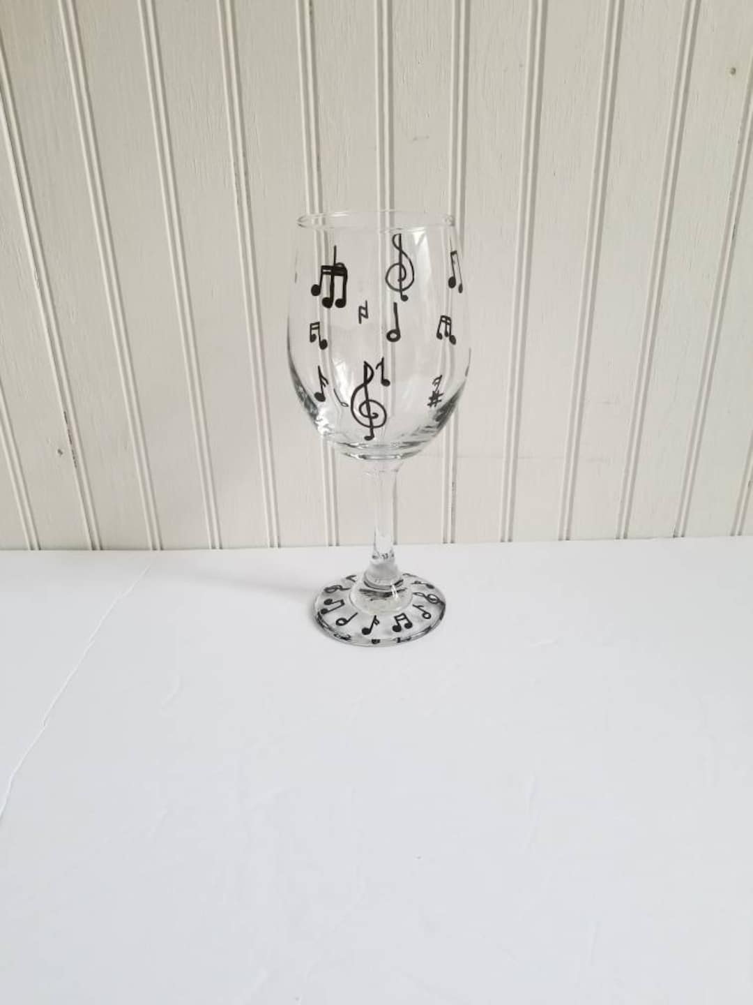 Wine Glass With Music Notes Hand Painted Music Notes Sheet Music Themed ...