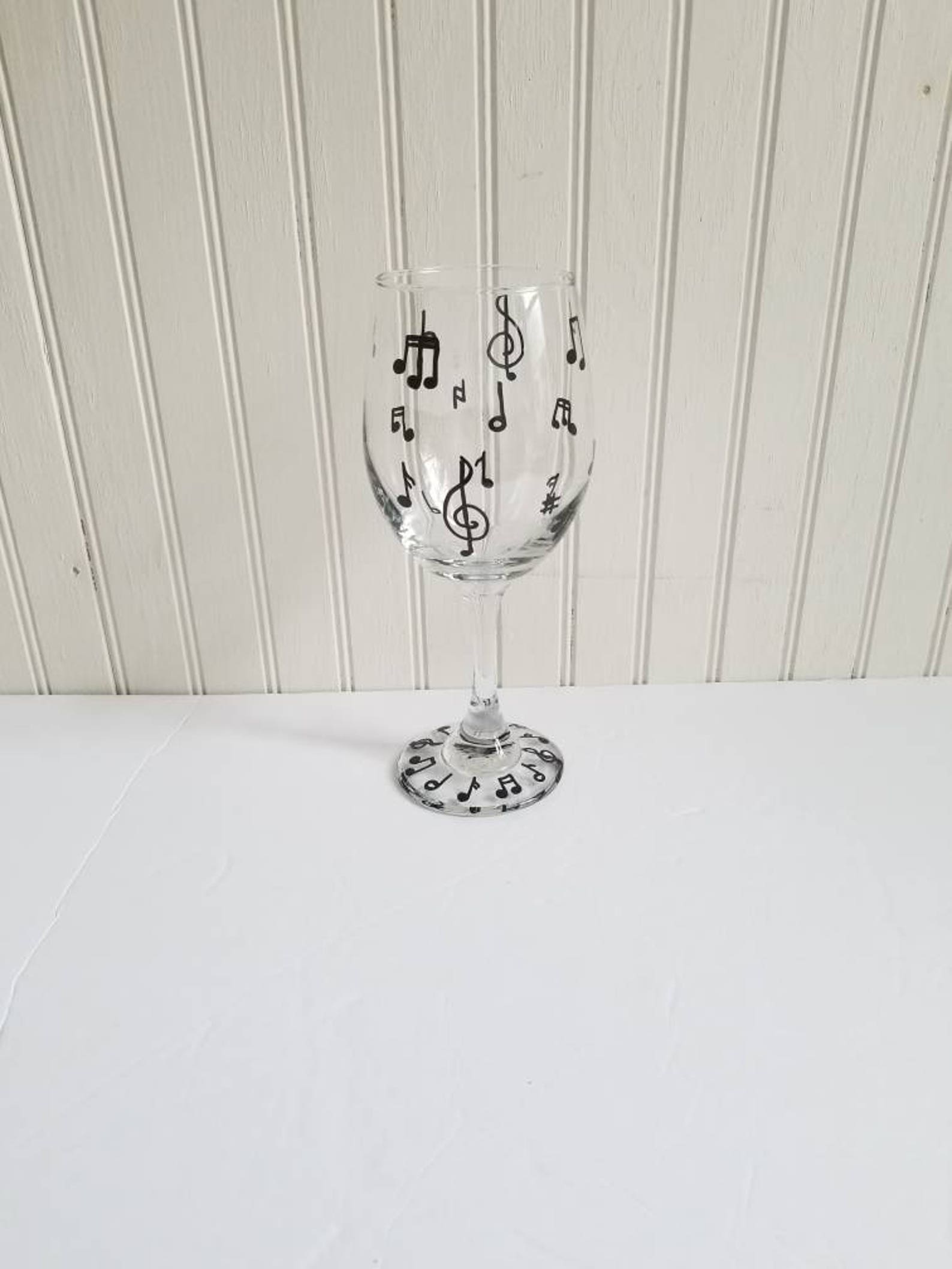 Wine Glass With Music Notes Hand Painted Music Notes Sheet - Etsy
