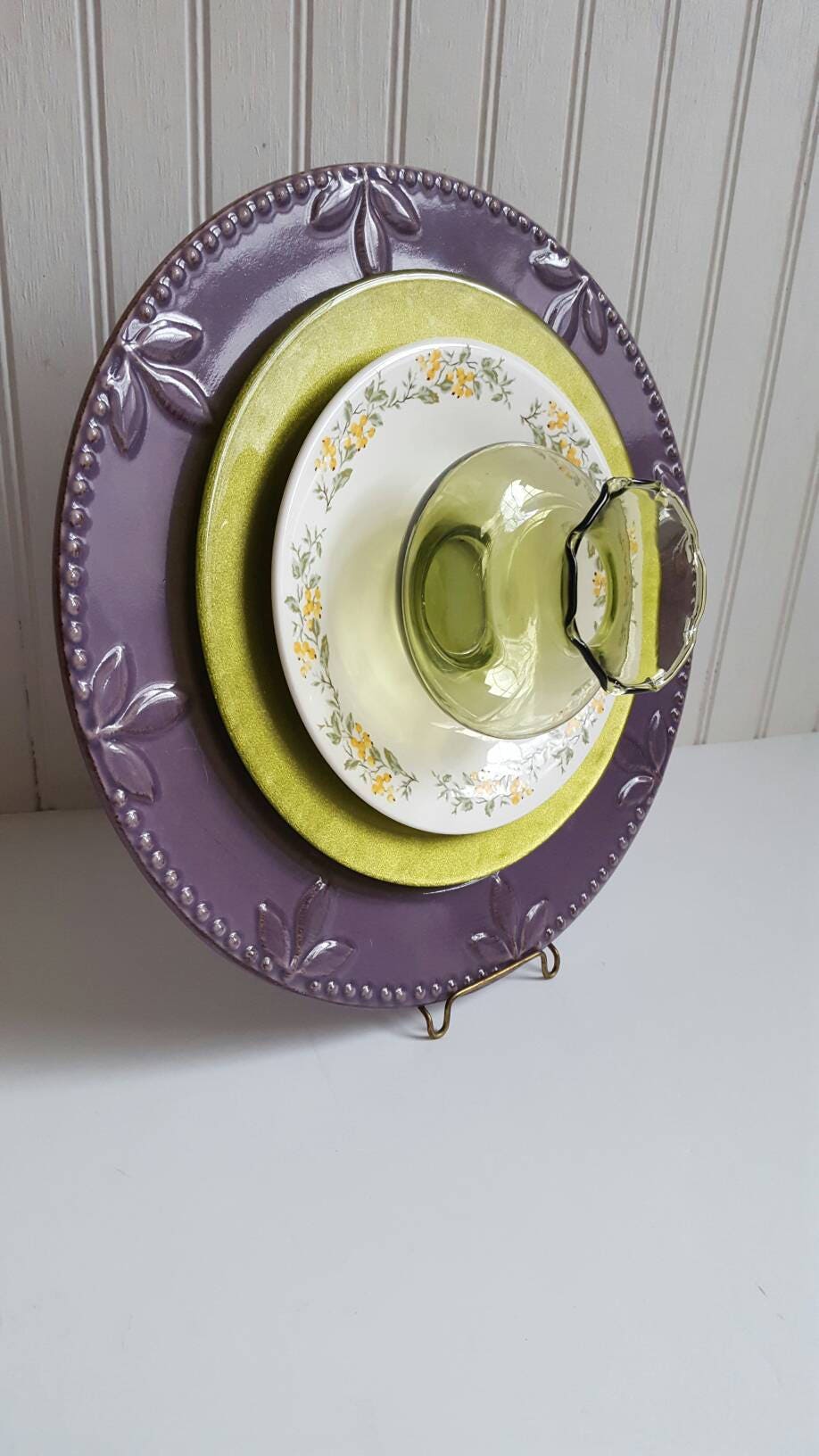 Garden art plate flower garden flower yard art glass flower | Etsy