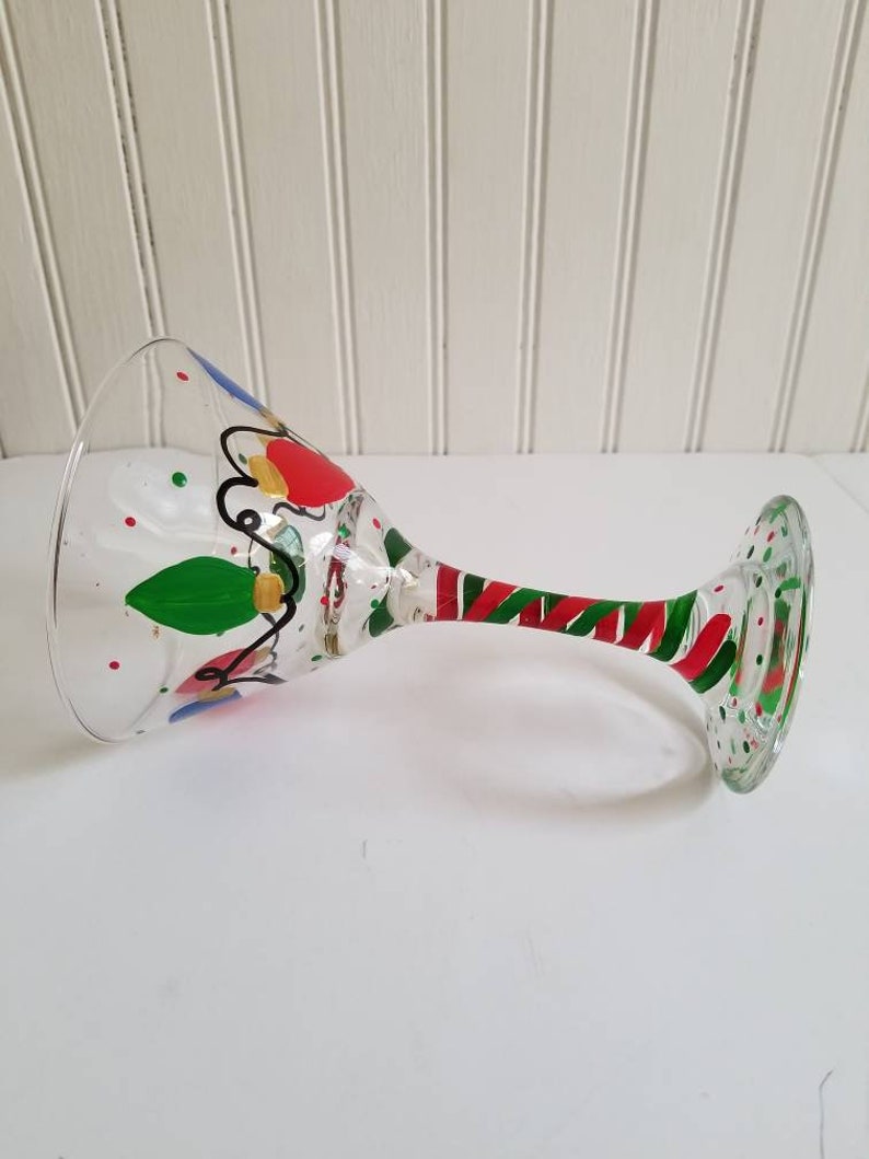 Hand painted martini glass Christmas martini glass christmas Etsy