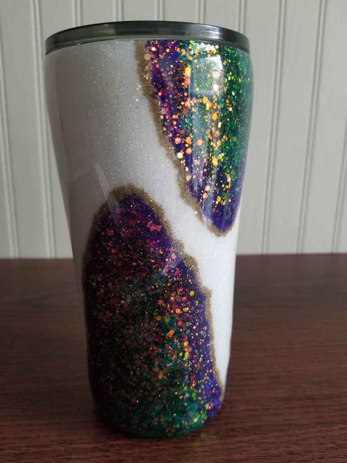 Handmade glitter tumbler geode tumbler agate rock candy geode Etsy