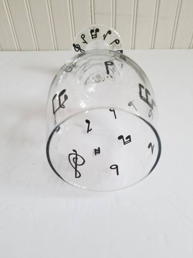 Hand Painted Wine Glass Hand Painted Music Notes on Glass Etsy