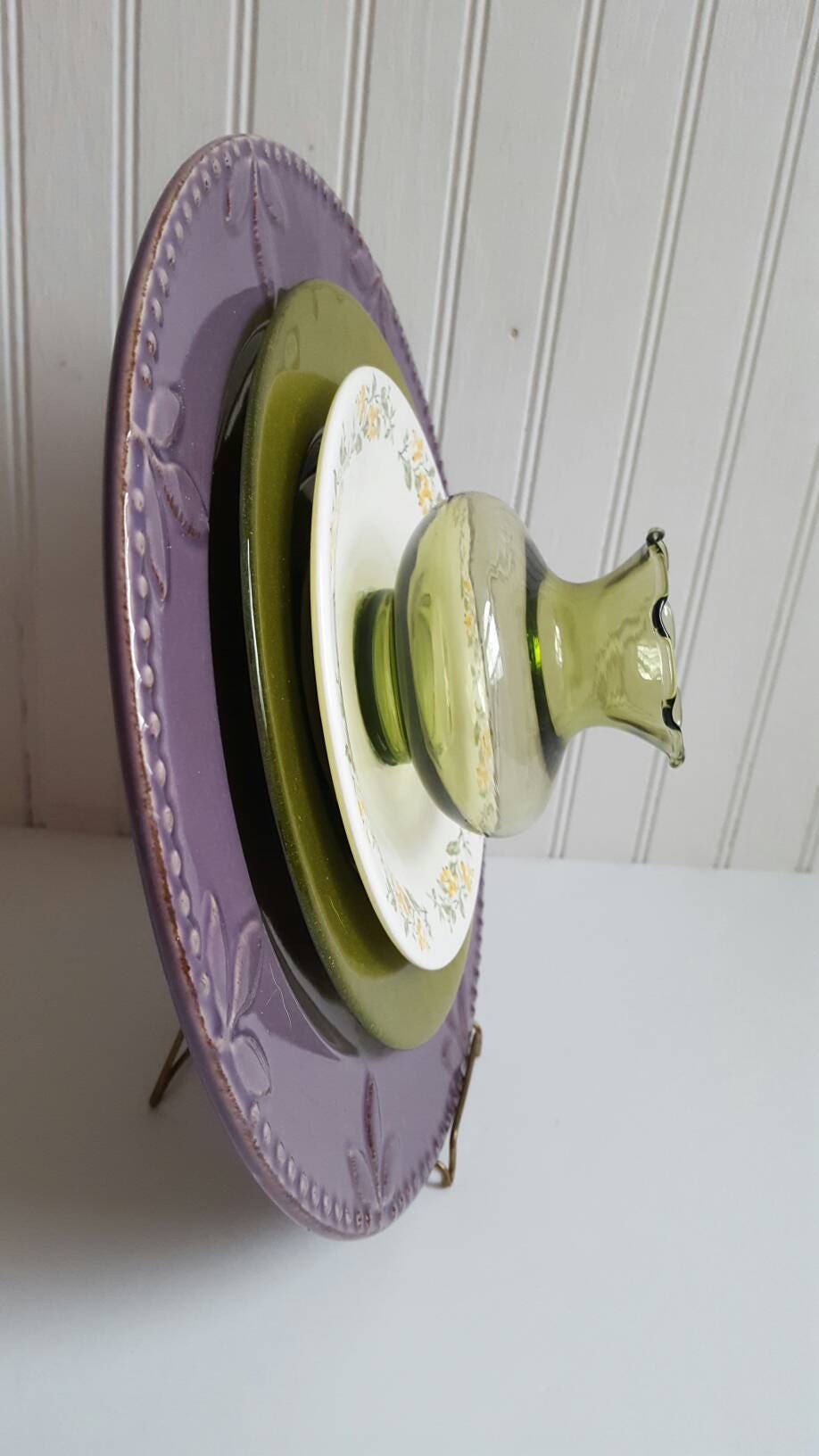 Garden art plate flower garden flower yard art glass flower | Etsy