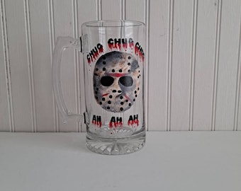 Halloween glass friday the 13th glass party mug beer mug halloween wedding glass Jason halloween beer mug halloween jason mug decoration