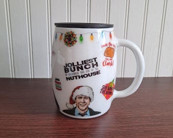 National Lampoon Christmas vacation glitter tumbler handmade tumbler stainless steel glitter dipped custom mug 30 oz Christmas movie