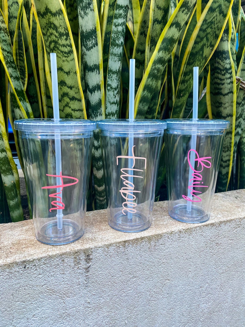 Personalised 473ml Plastic Insulated Tumbler With Straw Iced Etsy