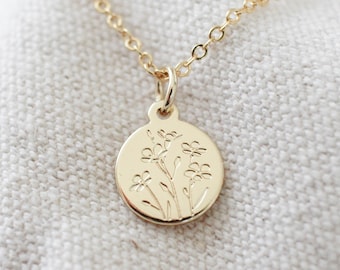 Forget-Me-Not Flower Necklace | Alaska State Flower | 14k Gold or Sterling Silver Plated