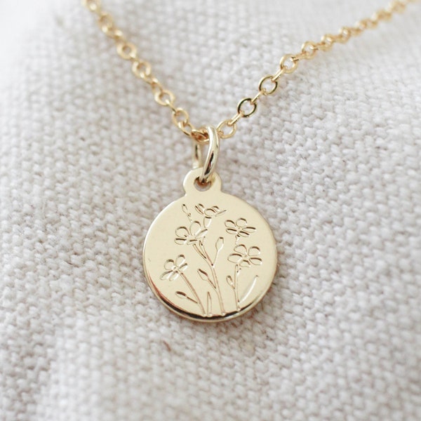 Forget-Me-Not Flower Necklace | Alaska State Flower | 14k Gold or Sterling Silver Plated