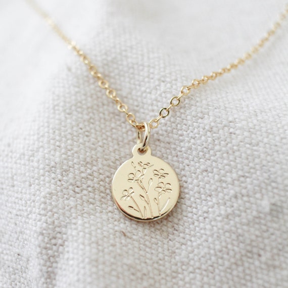 Forget-Me-Not Flower Necklace | Alaska State Flower | 14K Gold or Sterling Silver Plated