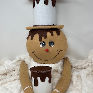 Gingerbread man wreath attachment, gingerbread man and marshmallows wreath decor,gingy and s’more wreath decor,