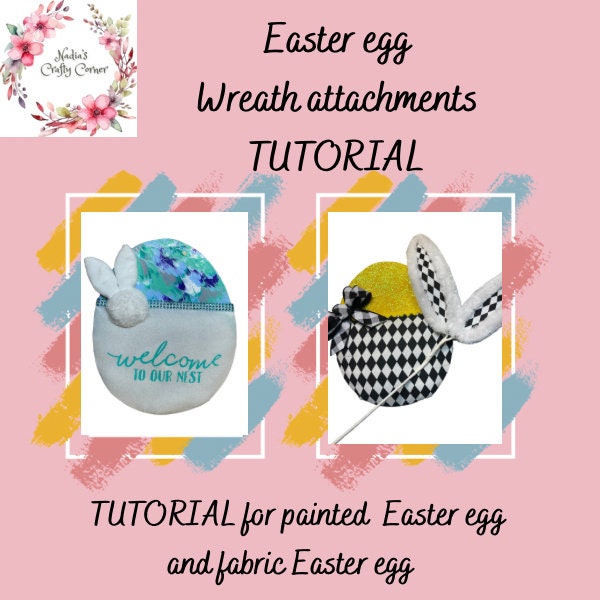 Easter egg wreath attachments tutorial, diy fabric eggs, diy wreath and wall decor,