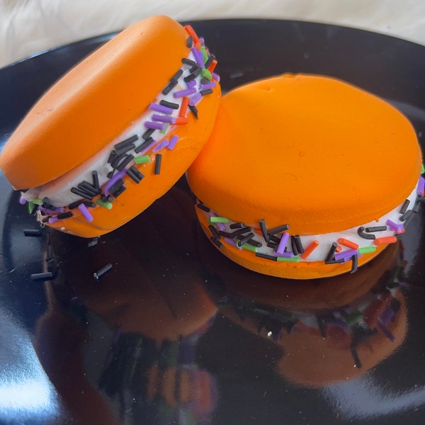 Fake bake halloween macaroon’s , foam clay macaroon , faux macaroons, fake bake candy,