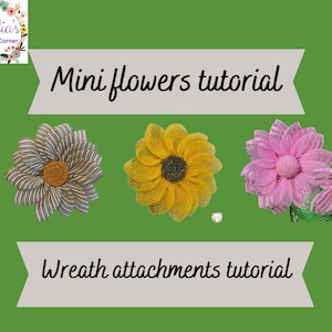 Mini flower attachment tutorial, DIY wreath attachment video, mini flower decor tutorial,  Mesh flower for wreaths, wall decor diy,