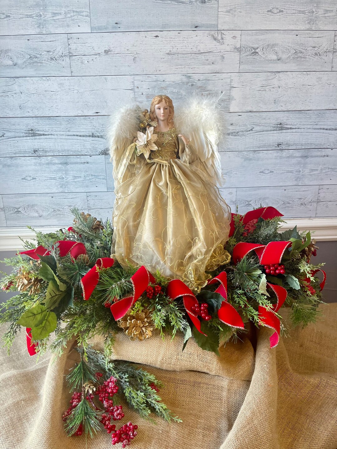 Angel Tabletop Arrangement, Christmas Angel Centerpiece, Angel Flower
